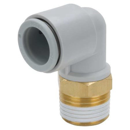 Smc Kq2l10-04As Union Elbow, Push-To-Connect X Mbspt, 10Mm Tube Od, 1/2 In Pipe