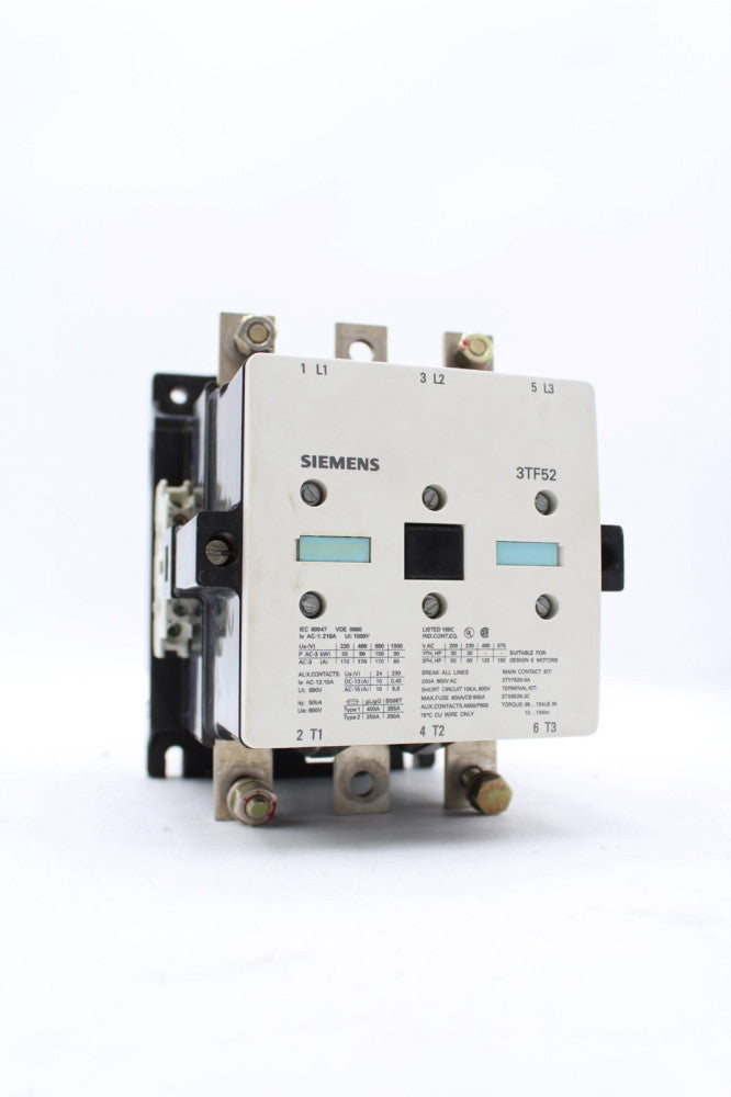 Siemens 3TF5222-0AK6 200 Amp 3-Pole Contactor
