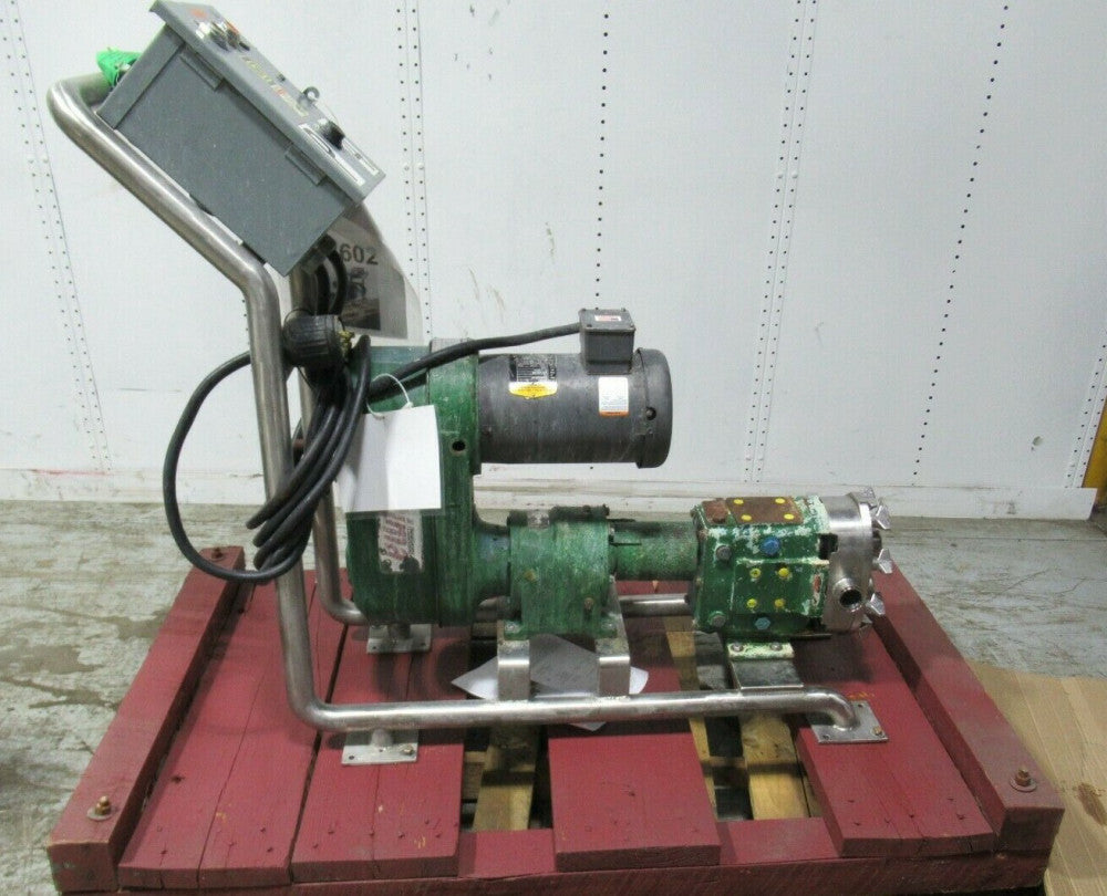 WAUKESHA MODEL 30 POSITIVE DISPLACEMENT ROTARY PUMP W/1-1/2 HP DRIVE