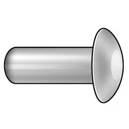 Zoro Select Tbc0604-100 Semi-Tubular Rivet, Oval Head, 3/32 In Dia., 1/8 In L,