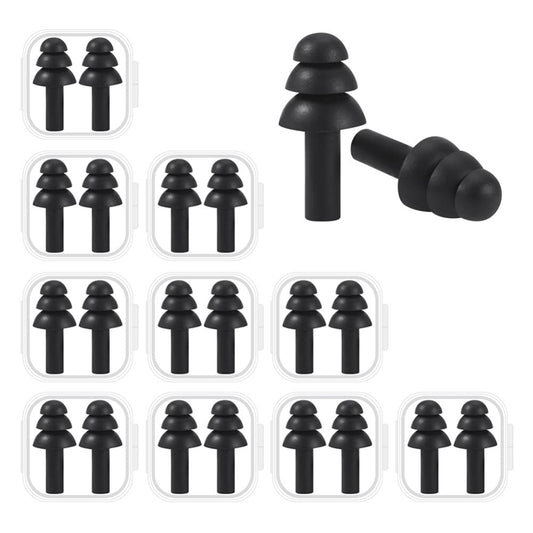 10 Pairs Noise Cancelling Ear Plugs, Premium Soft Silicone, Reusable, Waterpr...