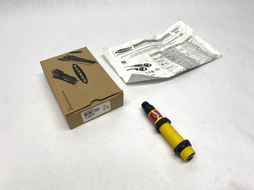 Banner S18AW3FF100Q1 Photoelectric EZ-BEAM Sensor 4-Pin 230-250VAC 33691