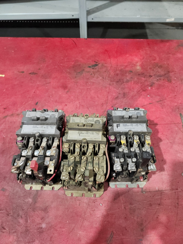 USED LOT OF 3 WESTINGHOUSE Full Voltage Starter SIZE 1, 27 AMPS A200MICACM