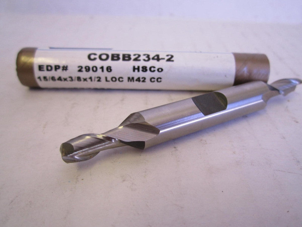 Weldon (COBB234-2) 15/64" x 3/8" x 1/2" OAL DE Square Cobalt 2-Flute Endmill 