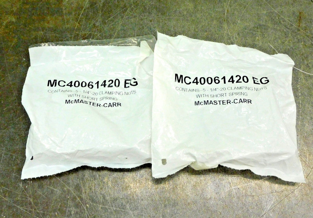 McMaster-Carr Clamping Nuts w/ Short Spring 1/4"-20 Lot of Ten 10 MC40061420 EG
