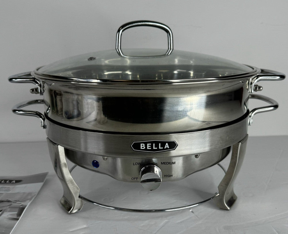 Bella Sensio Artful Food 5 Quart Chafing Dish Stainless Steel Adjustable Heat