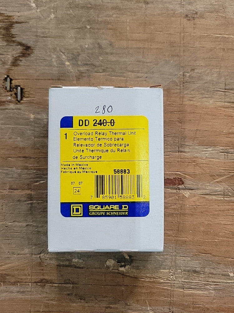1- New Old Stock! SQUARE DDD280 OVERLOAD RELAY THERMAL UNIT