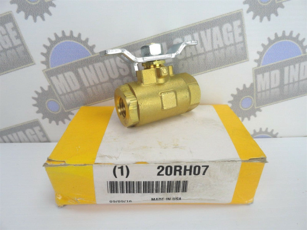 PARKER - 1/4" FNPT x FNPT Full Port Ball Valve, 20RH07, Brass (NEW in BOX)