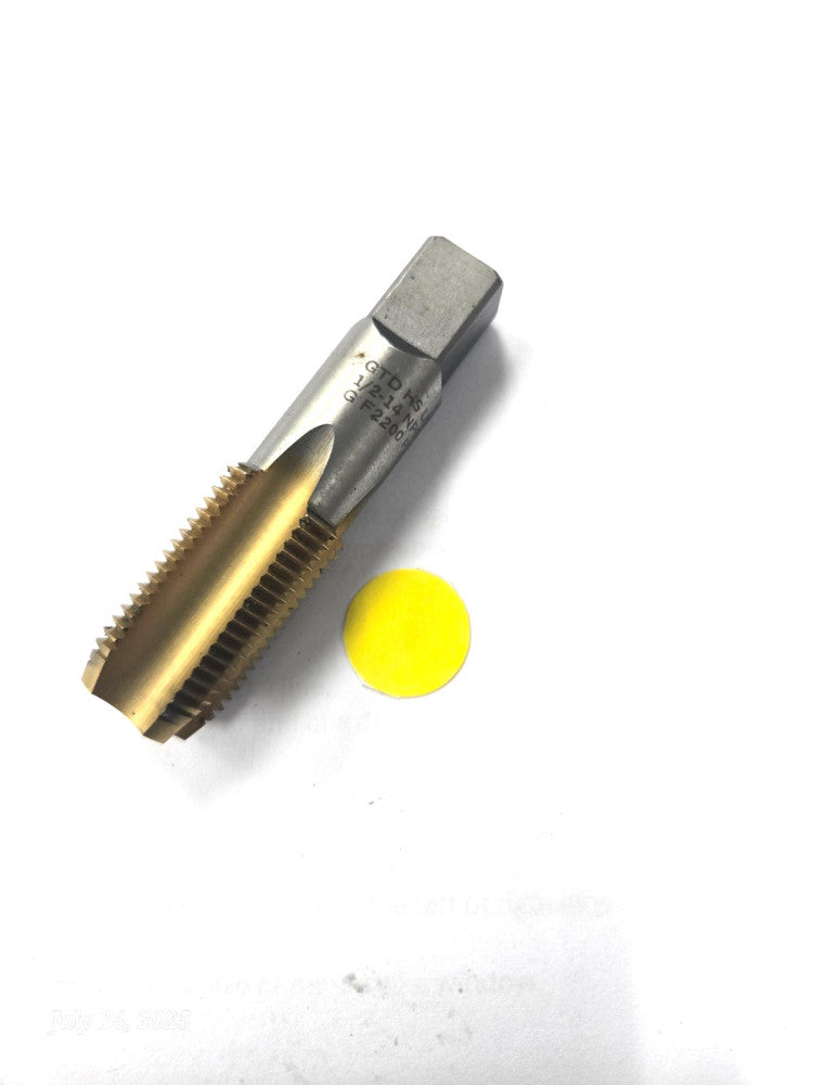 GTD 1/2"-14 STRAIGHT FLUTE TAPERED CHAMFER TAP  (GOLD)