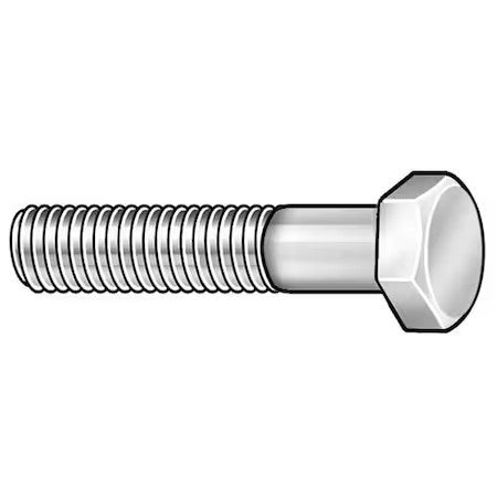 Zoro Select Hci202507000-100P Grade A307, 1/4"-20 Hex Head Cap Screw, Zinc