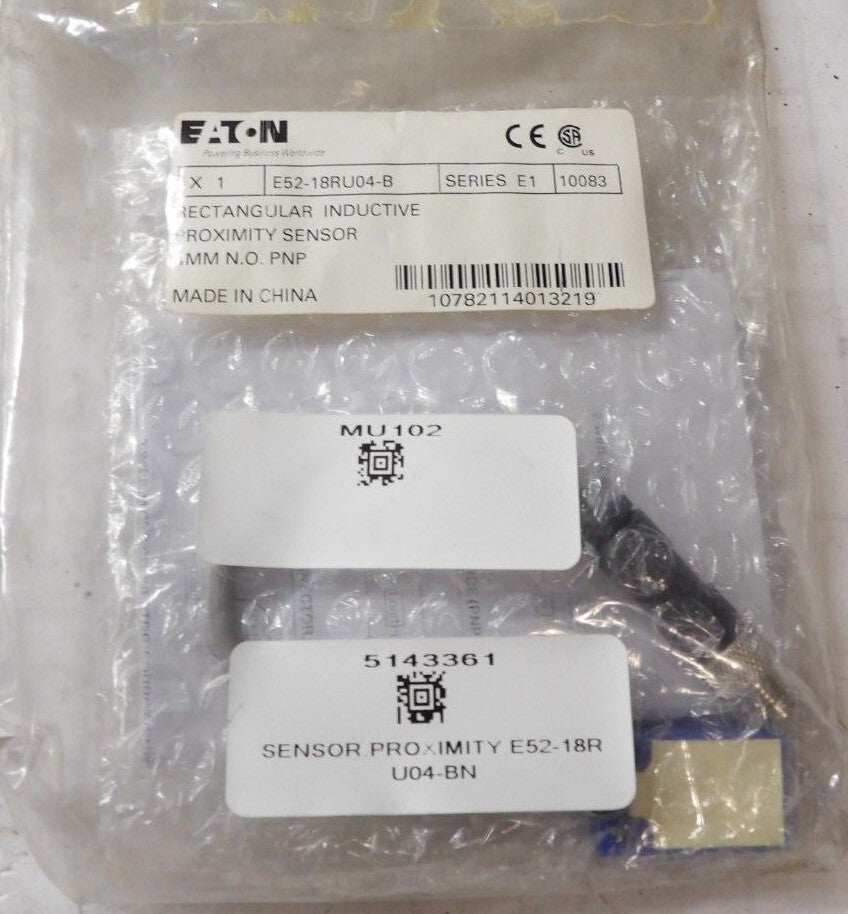NEW EATON 4 MM N.O. RECTANGULAR INDUCTIVE PROXIMITY SENSOR E52-18RU04-B E1 10083