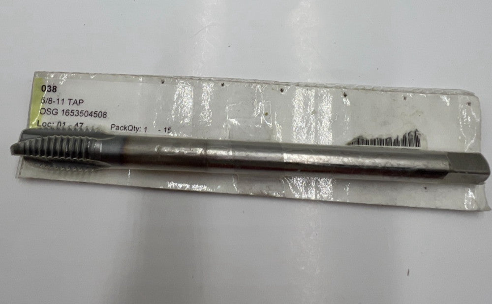 OSG 1653504508 Spiral Point Tap 5/8"-11, Plug, Unc, 3 Flutes