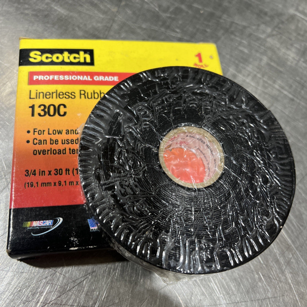 3M Scotch 130C Linerless  Rubber Splicing Tape 3/4" x 30 ft x .030" Nos Surplus