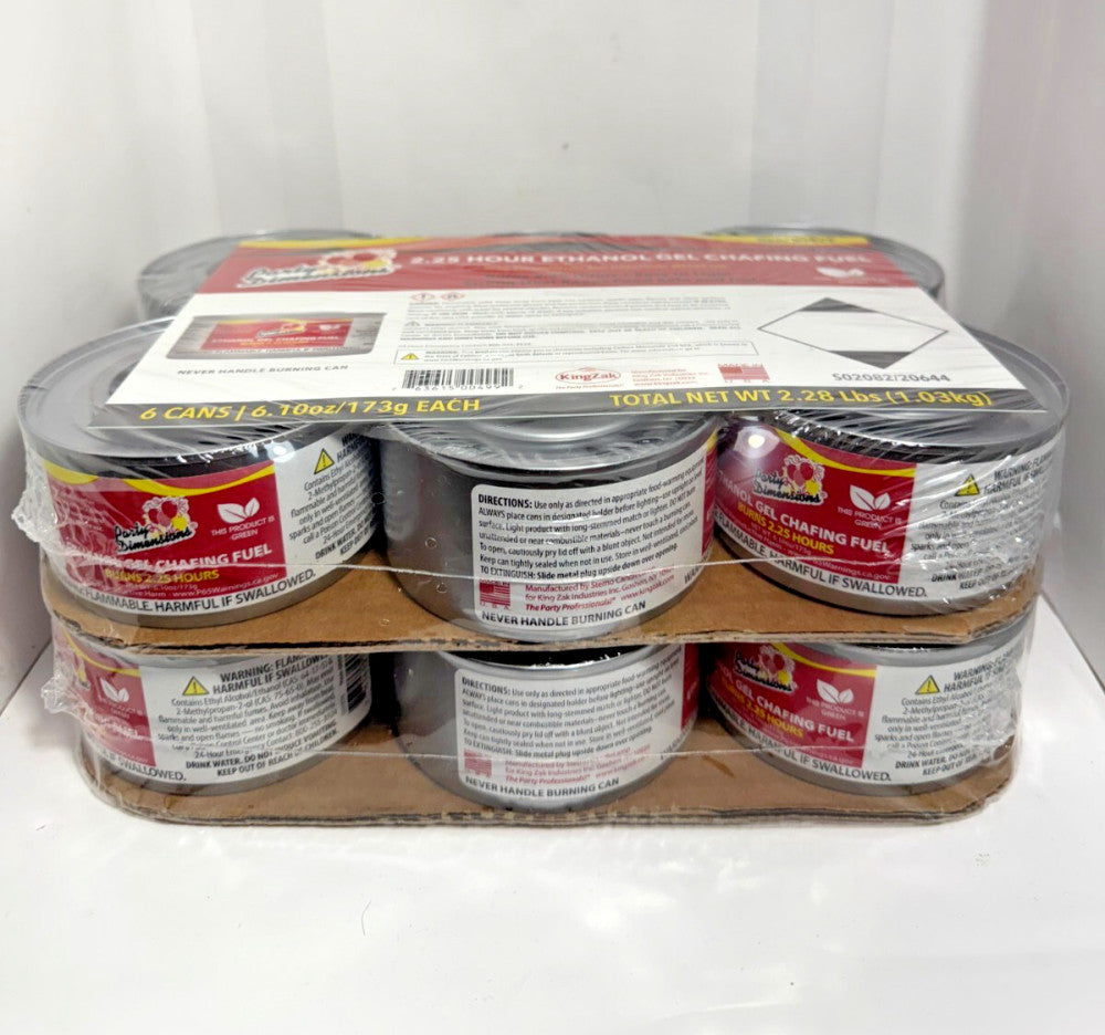 (12 Cans) 2.25 Hour Ethanol Gel Chafing Fuel 6.10oz each
