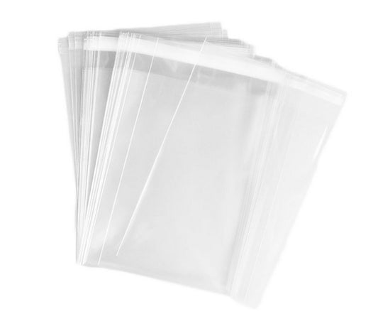 100Pcs Clear Automatic Sealing Flat Cello/Cellophane Treat Bag Packaging Bags...