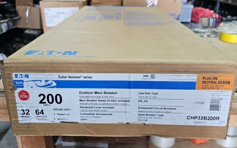 Eaton CHP32B200R Outdoor MCB 32 Spaces 64 Cir 200A 120/240VAC
