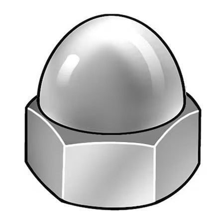 Zoro Select Cpb056 Extra Low Crown Cap Nut, 1/2"-13, Brass, Plain, 9/16 In H,
