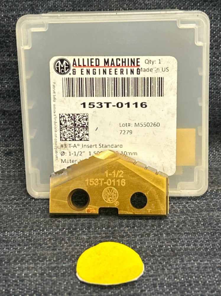 ALLIED MACHINE DRILL INSERT 153T-0116  DIAMETER 1-1/2"   #3 T-A