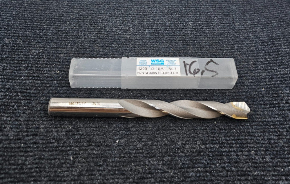 (QTY 3) WSG 338N: 24010385 Twist Drill DIN HSS Ground Split Point 16.5