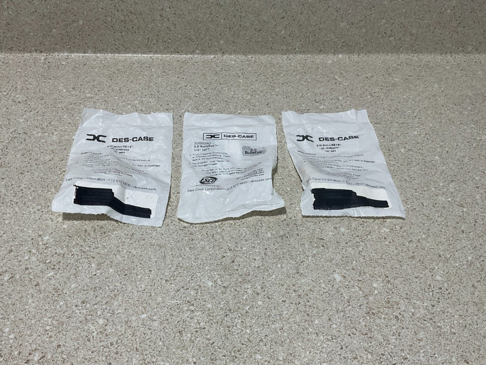 Des-Case 3D Bullseye 1/4" DC-3DB0250 NEW (Lot of 3)