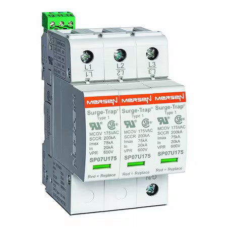 Mersen Stp480y07 Surge Protection Device, 3 Phase, 480V Ac, 3 Poles, 4 Wires