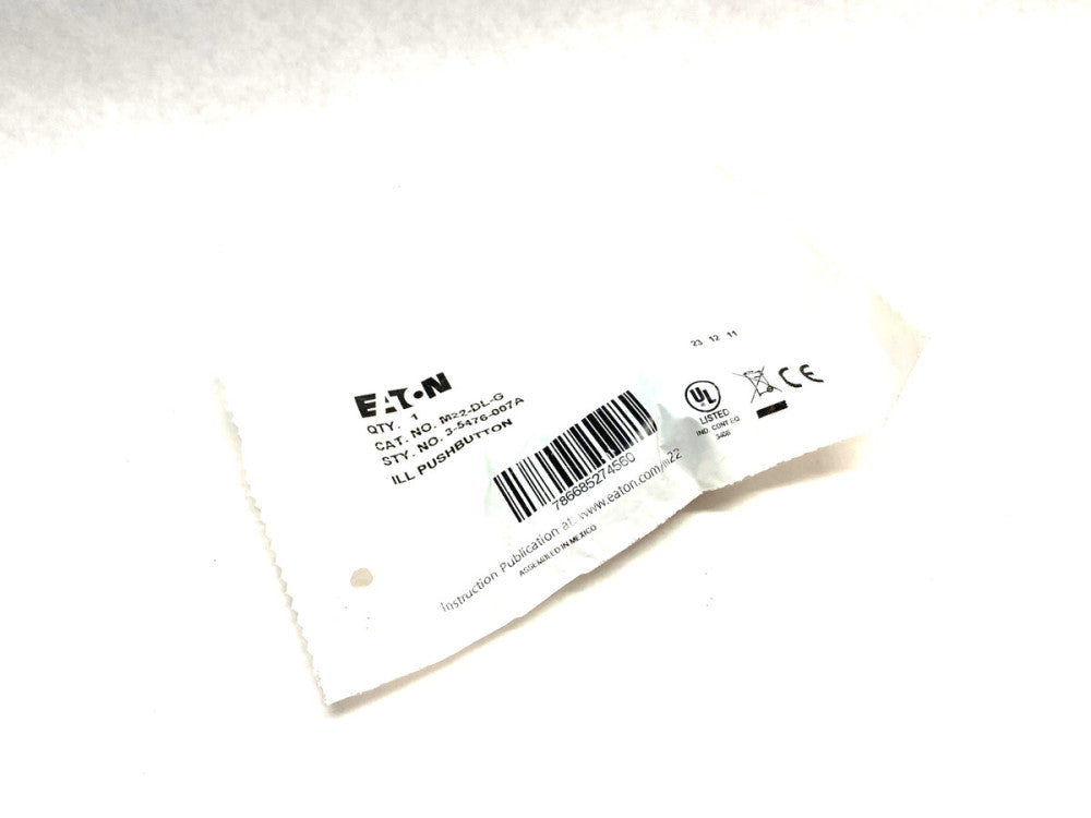 Eaton M22-DL-G Flush Head Illuminated Pushbutton Green