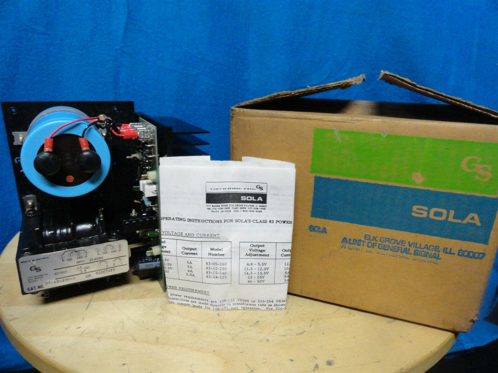 SOLA GS (NEW in BOX) ~ POWER SUPPLY ~ 83-48-230-3 ~ 48VDC / 120W / 3AMP 