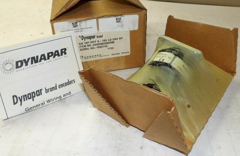 NEW DYNAPAR OPTICAL SENSING 3/8" SHAFTED INCREMENTAL ENCODER 5-15V HA52502500360