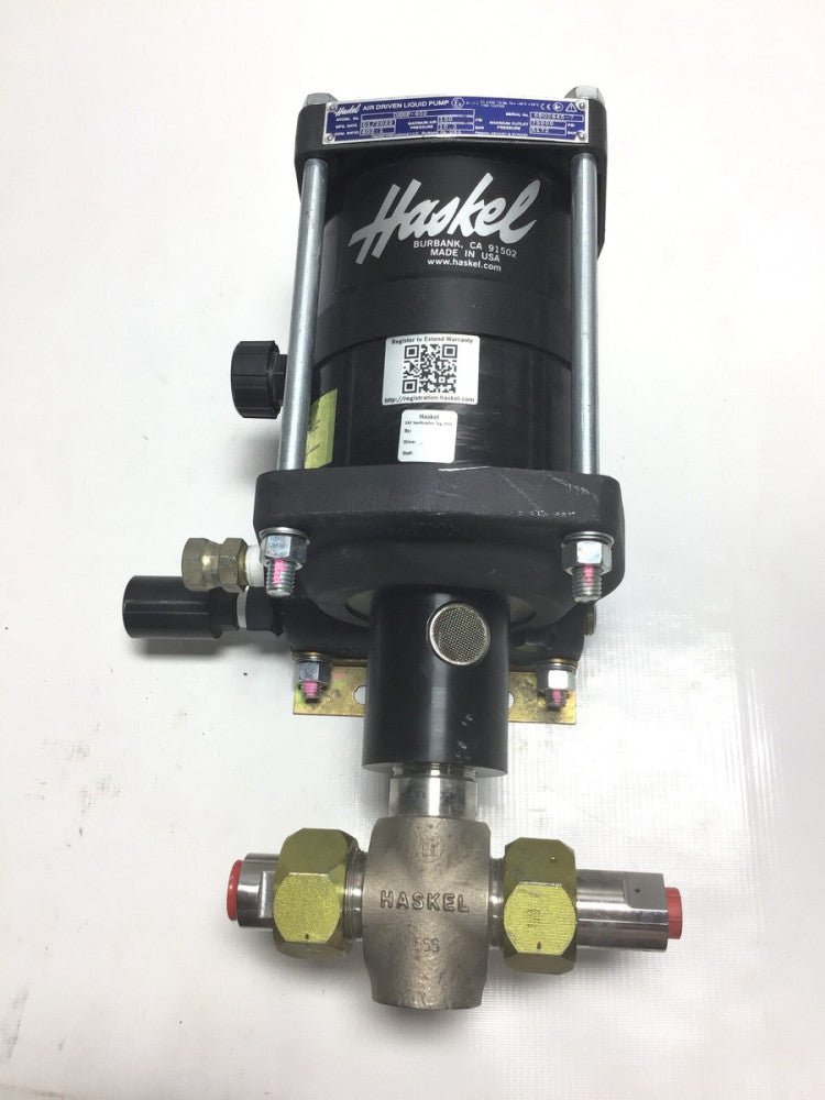 Haskel DXHF-602 Air Driven Liquid Pump Maximum Air Pressure 150 PSI 10.3Bar