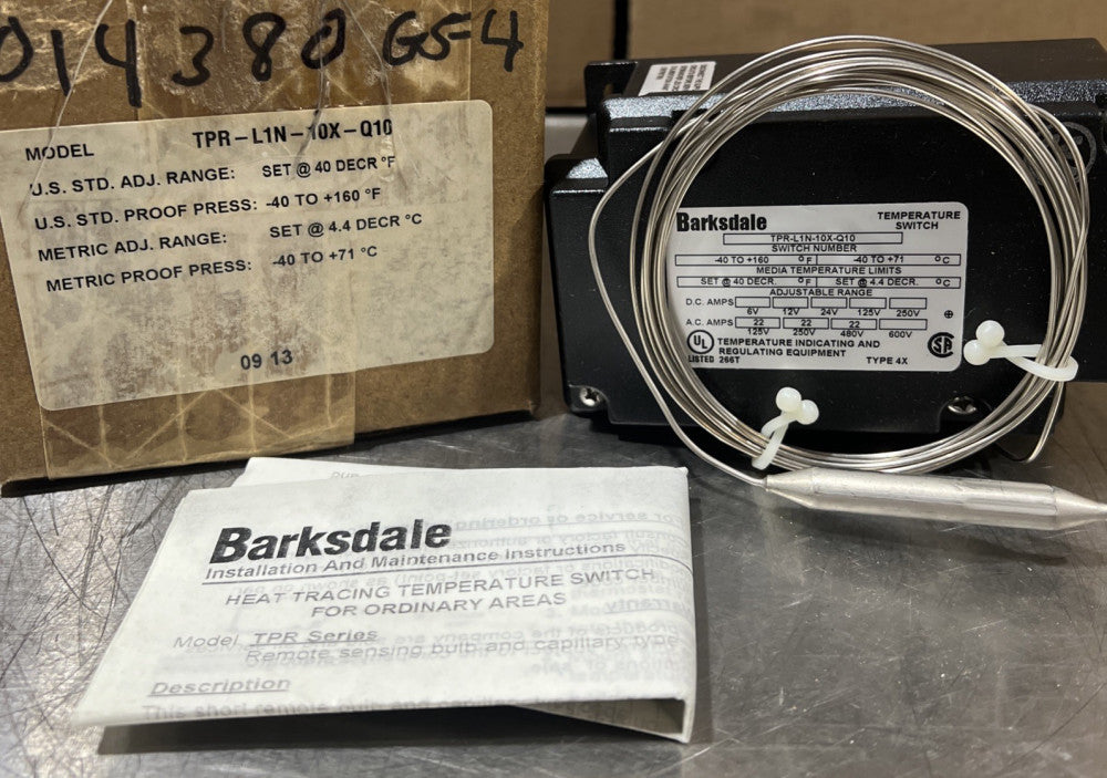 TPR-L1N-10X-Q10 · Barksdale-Control-Products · Switch, Temperature Nos Surplus