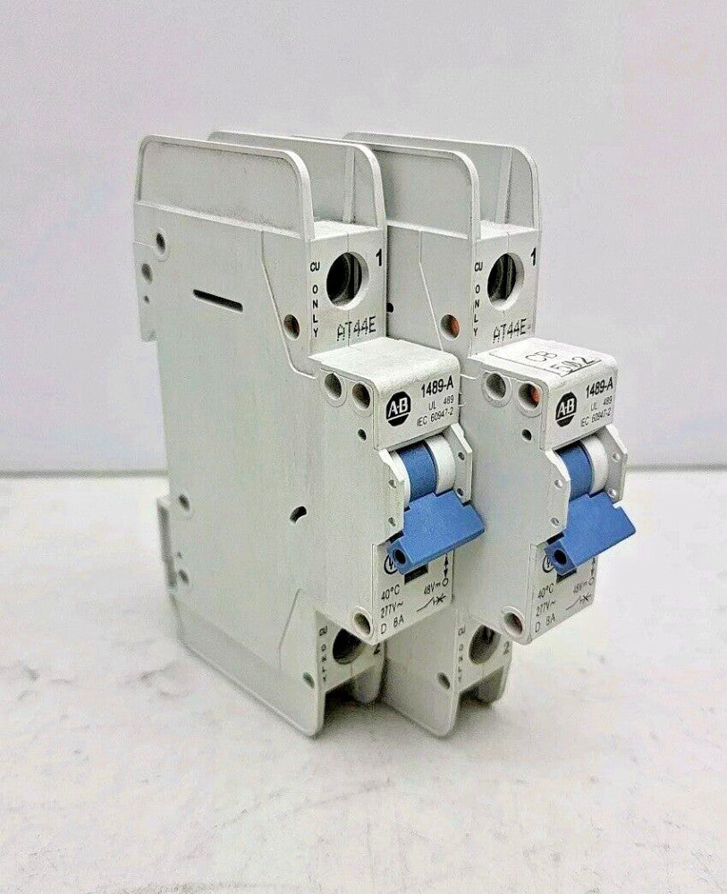 2 Pack Allen Bradley 1489-A1D080 8A Amp Circuit Breaker 1 Pole 1489A1D080 1489-A