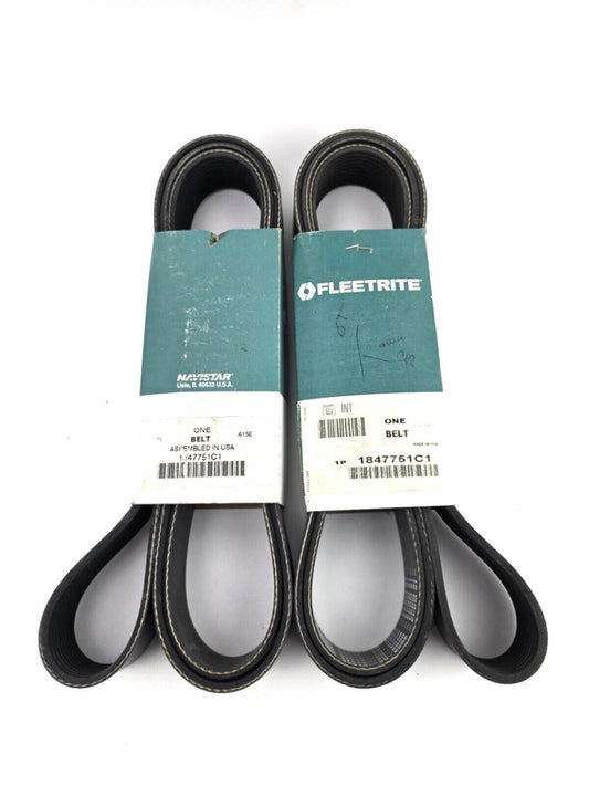 2pcs Genuine Fleetrite 08-12 International 7500 9.3L Serpentine Belt 1847751C1