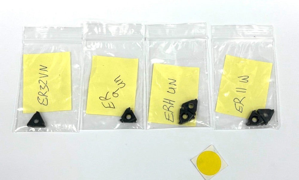 ASSORTMENT OF CARBIDE INSERTS ER11UN ER11W ER32VN & ER9UN LOT OF 6
