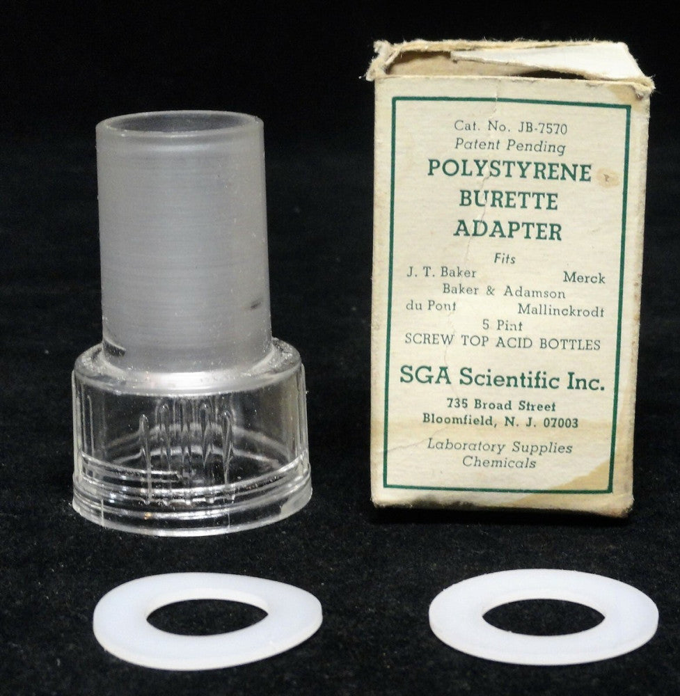 SGA Scientific Inc ~ Polystyrene Burette Adapter ~ Fits 5 Pint Acid Bottles 