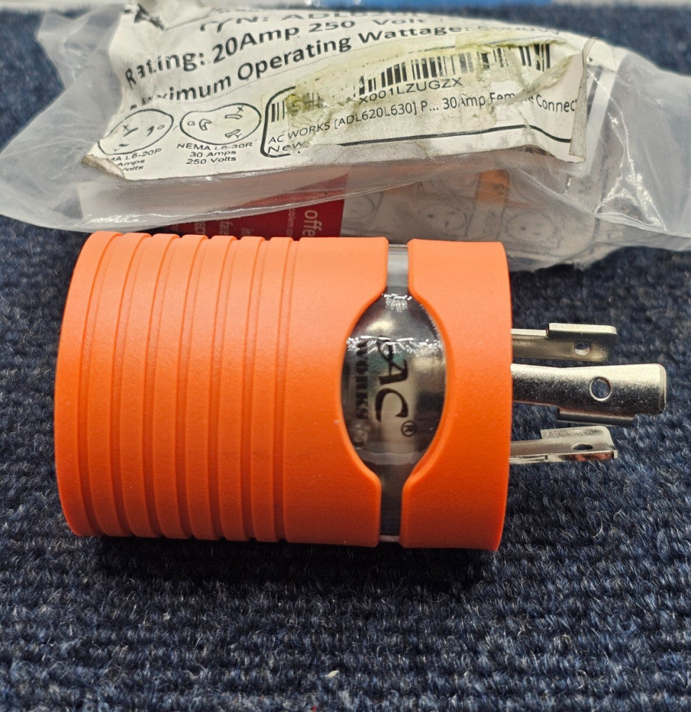 AC Works ADL620L630, Rating 20 Amp 250Volt Locking Adapter