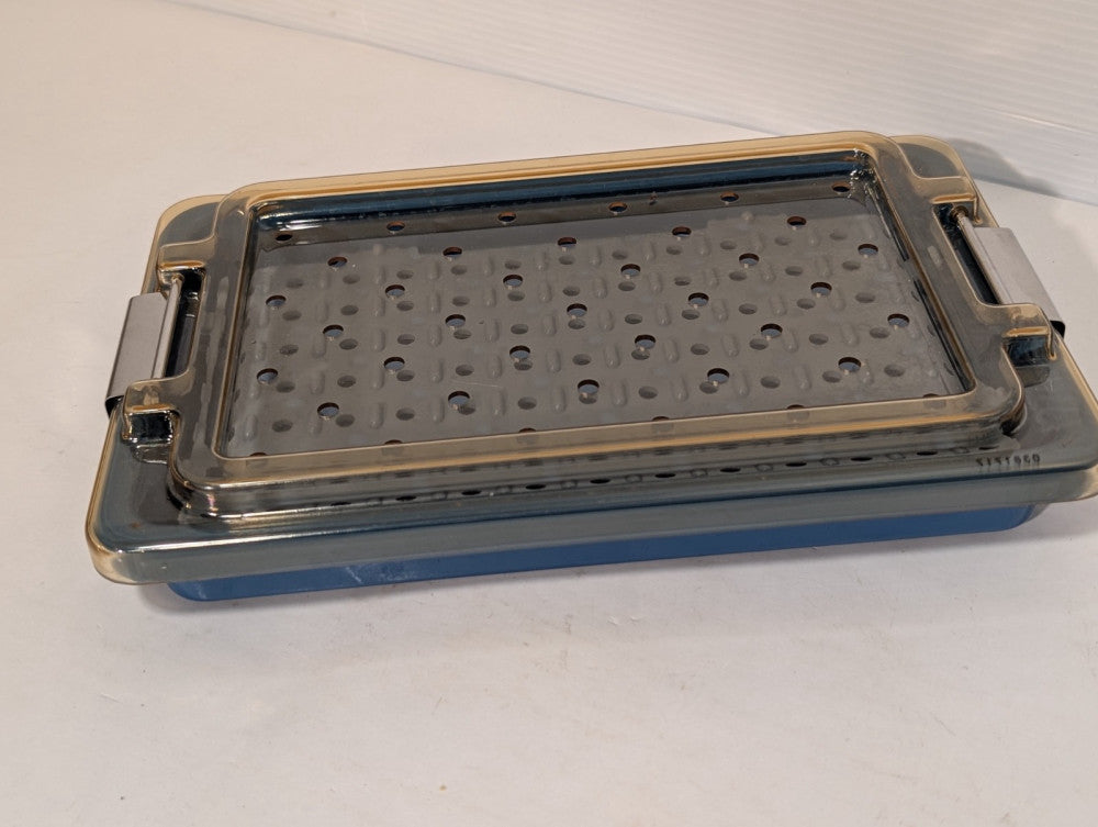Elekta Sterilization Tray with Locking Cover, Finger Mat 7 inch W x 11 inch L