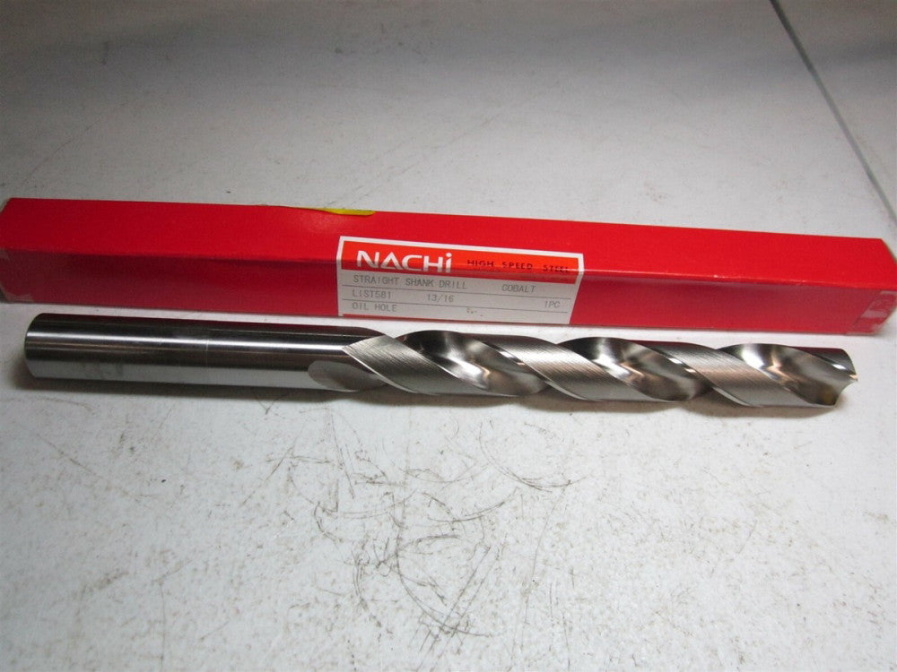 Nachi (1057505) 13/16" 118° 10" OAL M35 5% Cobalt Coolant Fed Drill