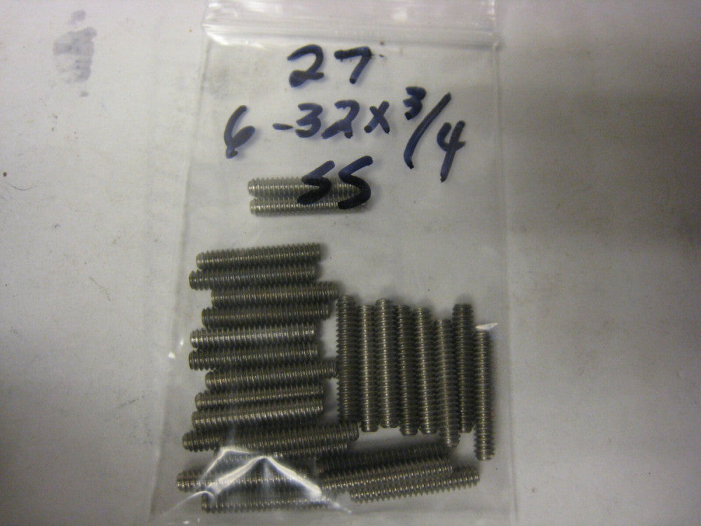 27 qty 6-32 3/4 Socket Set Screws Allen Hex Drive Cup Point Stainless Steel 18-8