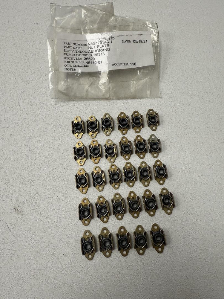Aeroland NAS1791A3-1 Nut Plate QTY-29 GHA-GC4