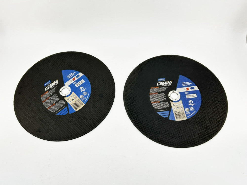 Lot of 2 New Norton 66253306626 Cut-Off Wheels 14" x 3/32" x 1" Type 1