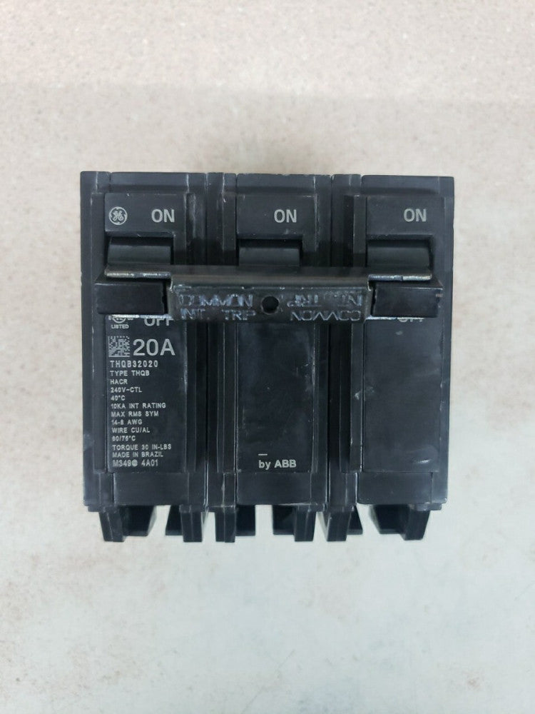 New GE General Electric THQB32020 3 Pole 20A 240V Circuit Breaker