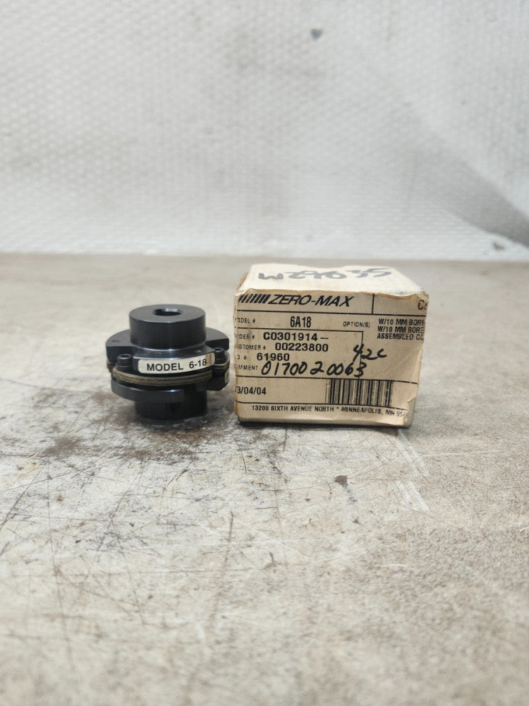 NEW IN BOX ZERO-MAX COUPLING SINGLE FLEX SCREW MODEL 6A18