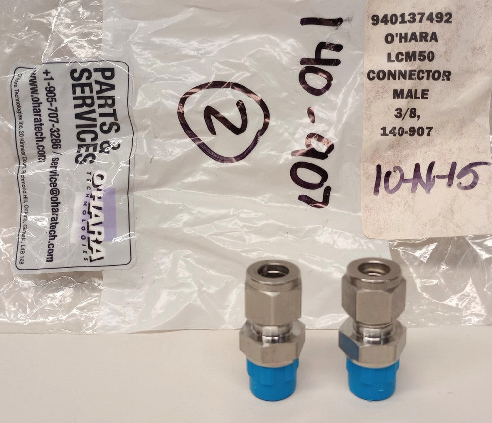 O'HARA 140-907 SS Fitting 3/8" Tube to 1/4" Male Thread HY-LOK (Pack Of 2)