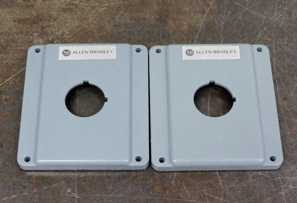 Allen Bradley - Push Button Cover Plate 4 x 4 Lot of Two (2)