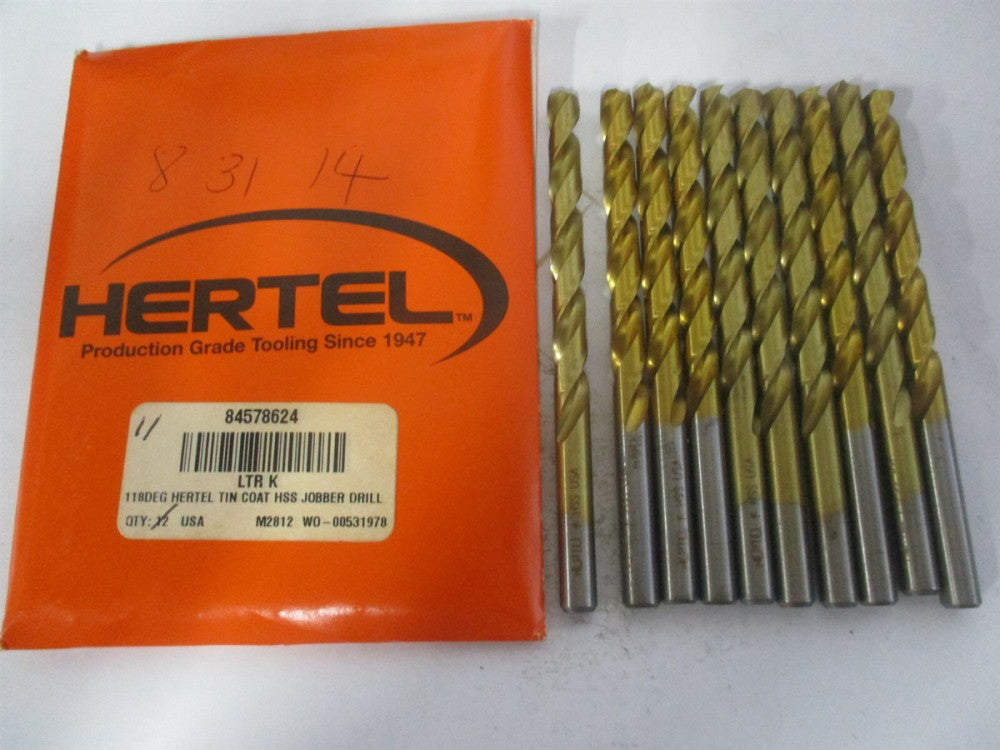 (84578624) Letter K 2-15/16" x 4-1/4" OAL 118° HSS Jobber Drill - Pack of 10