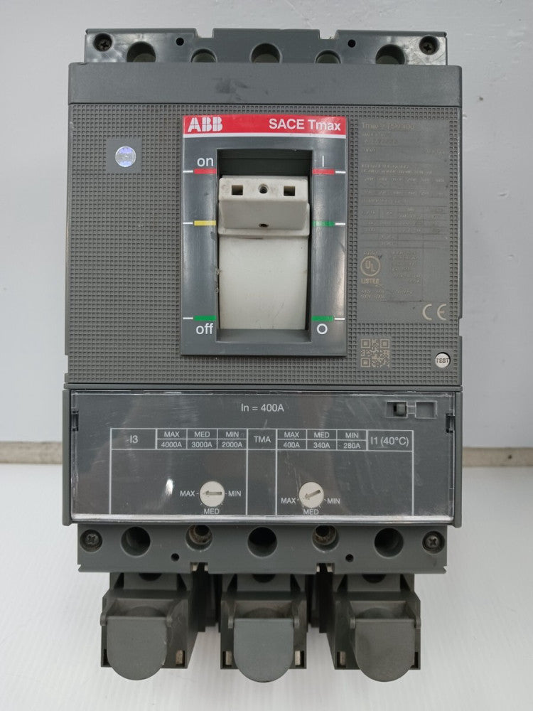 ABB SACE 400 Amp Circuit Breaker 3 Pole 600 VAC / VDC 25kA XT5N400