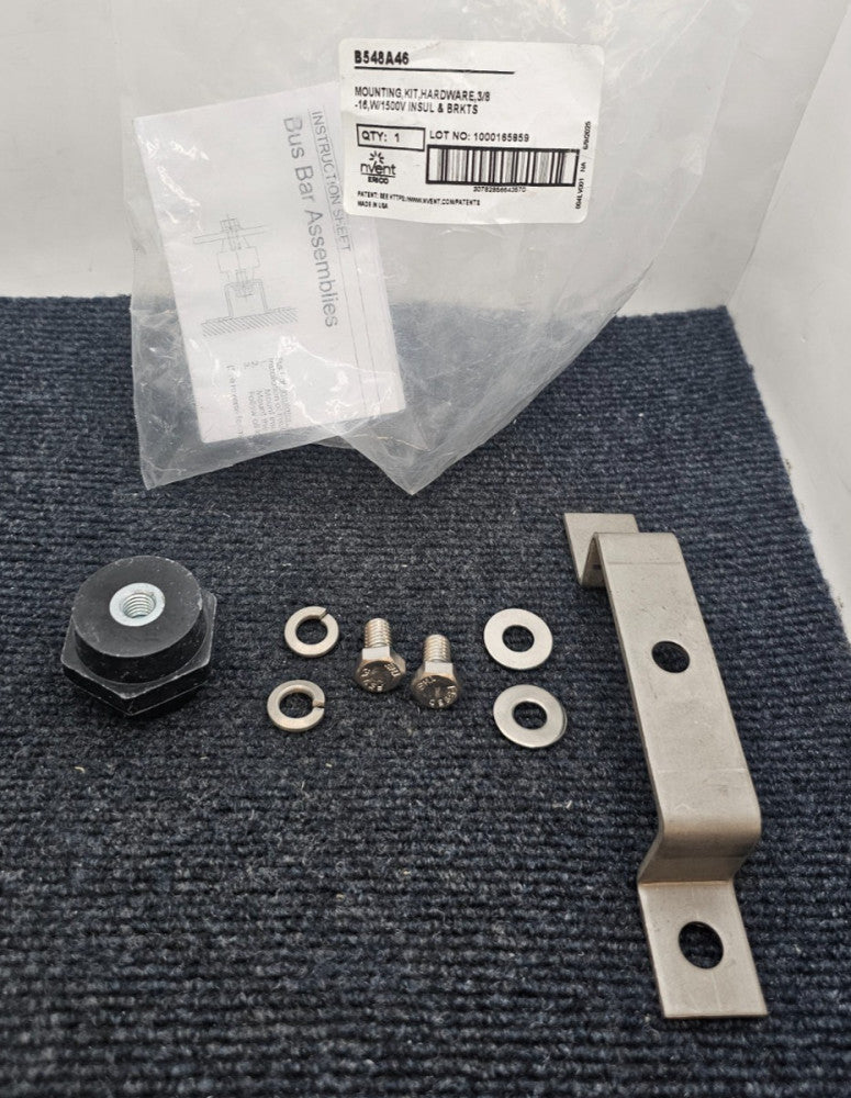 (QTY 2) Nvent B548A46: 3/8-16 Mounting Hardware With Insulator & Bracket W/1500V