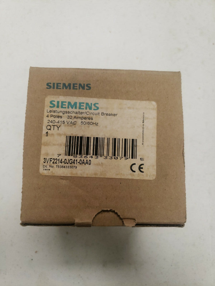 SIEMENS 3VF2214-0JG41-0AA0  4 POLE 32 AMP 240-415V (NEW IN BOX) OLD STOCK