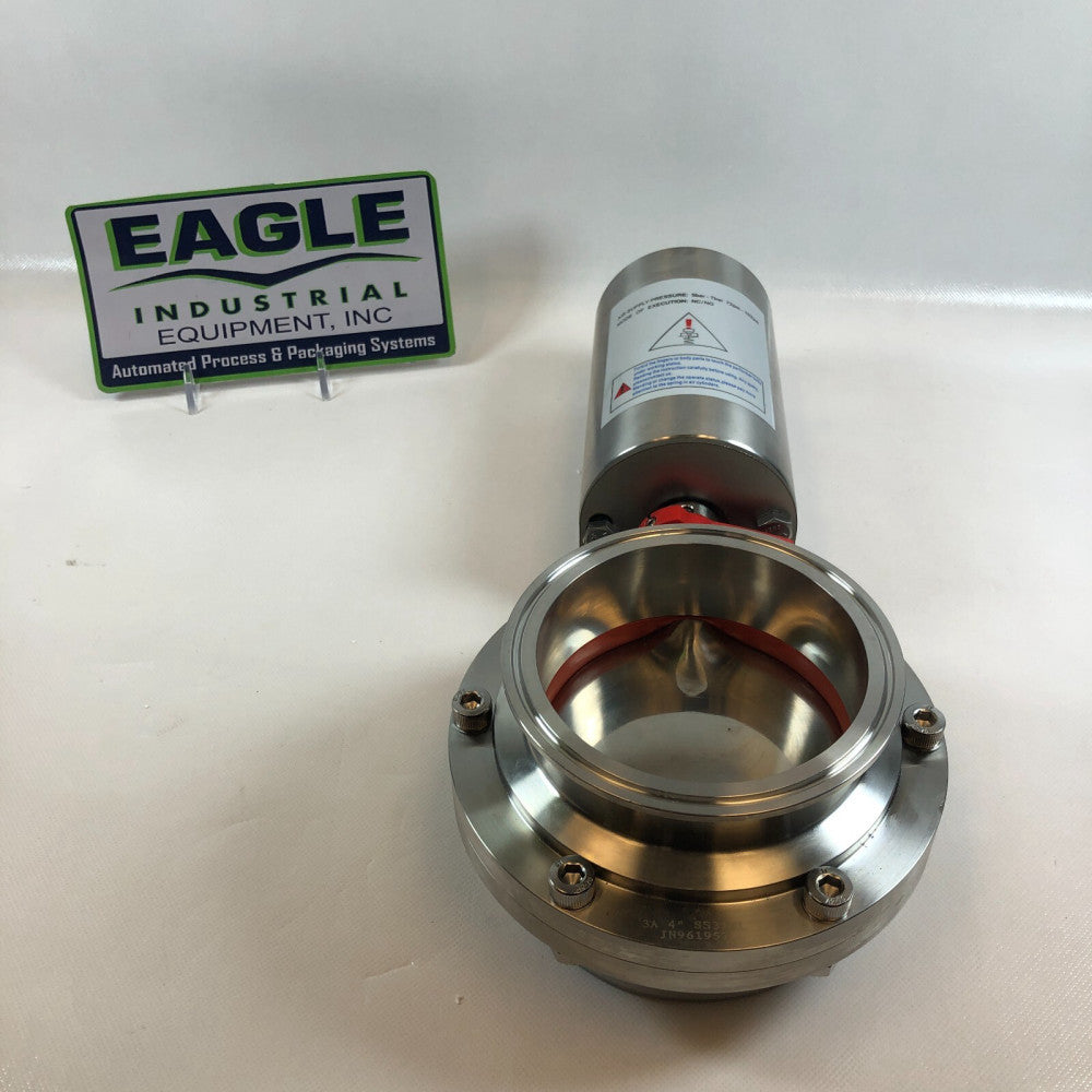 4" Pneumatic Actuator Butterfly Valve Tri Clamp Sanitary SS316L  SHIP from USA