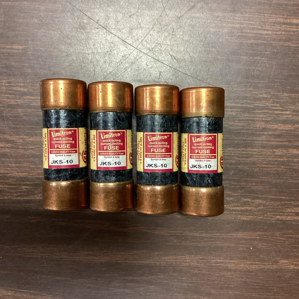 x4 Bussmann Limitron  JKS-10  Fuse  Quick-acting Current Limiting  3/4" x 2-1/4"